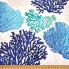 Blue Beige Coral Reef Fabric