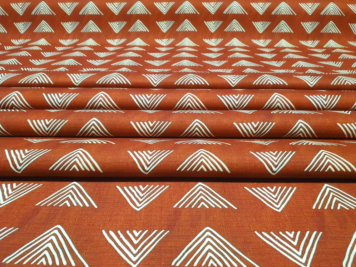 Bohemian Caramel Mudcloth Tribal Fabric