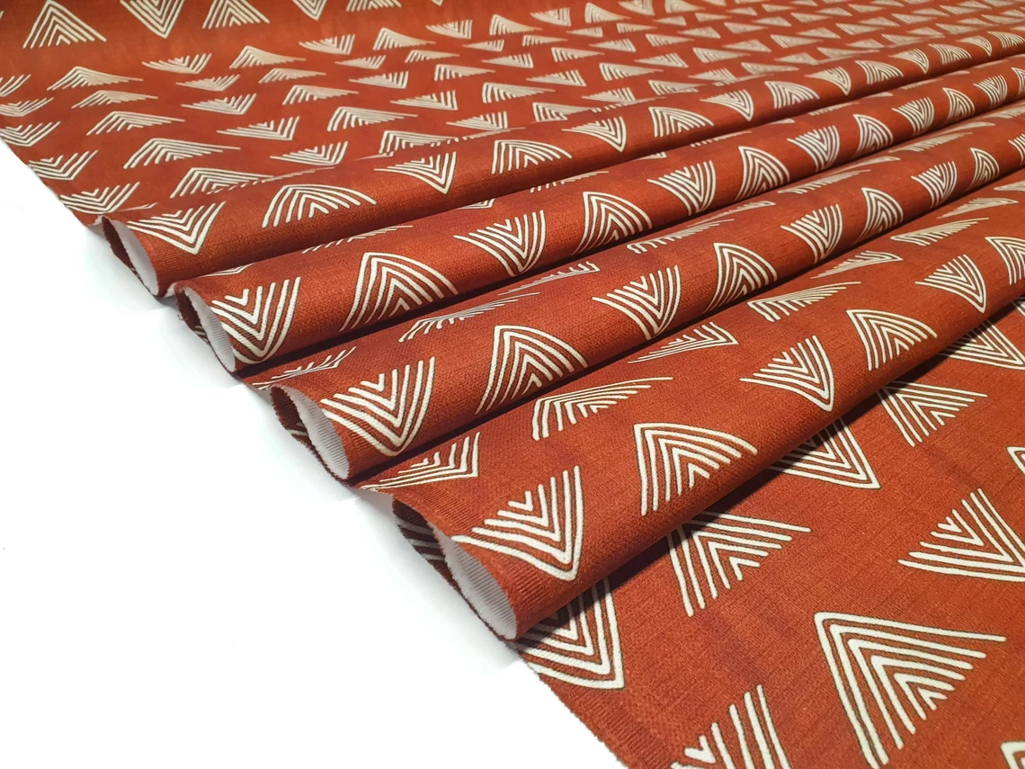 Bohemian Caramel Mudcloth Tribal Fabric