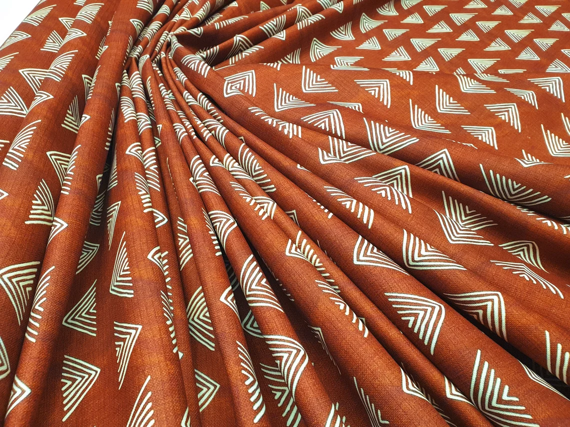 Bohemian Caramel Mudcloth Tribal Fabric