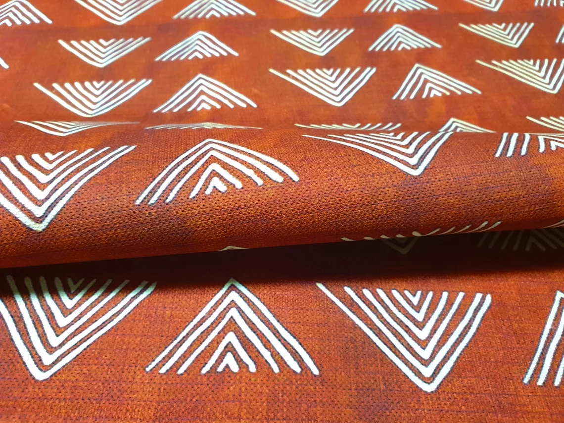 Bohemian Caramel Mudcloth Tribal Fabric