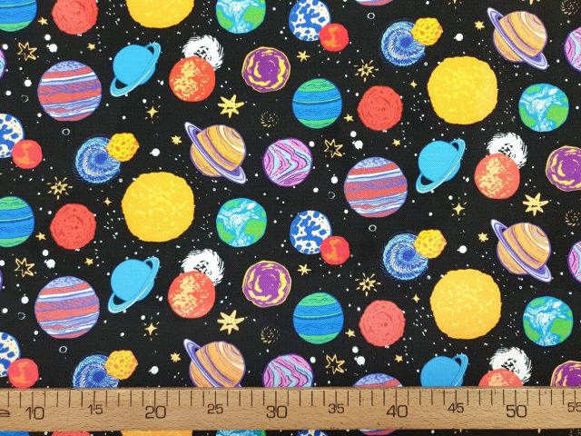 Galaxy Planets Fabric