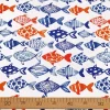 Hand Drawn Watercolor Fish Fabric
