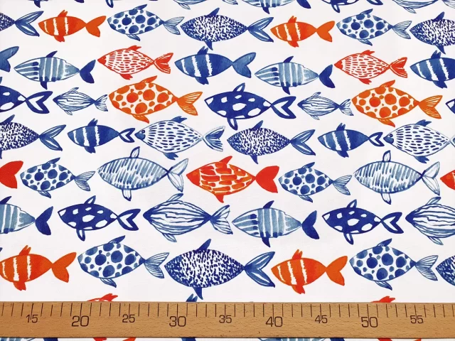 Hand Drawn Watercolor Fish Fabric