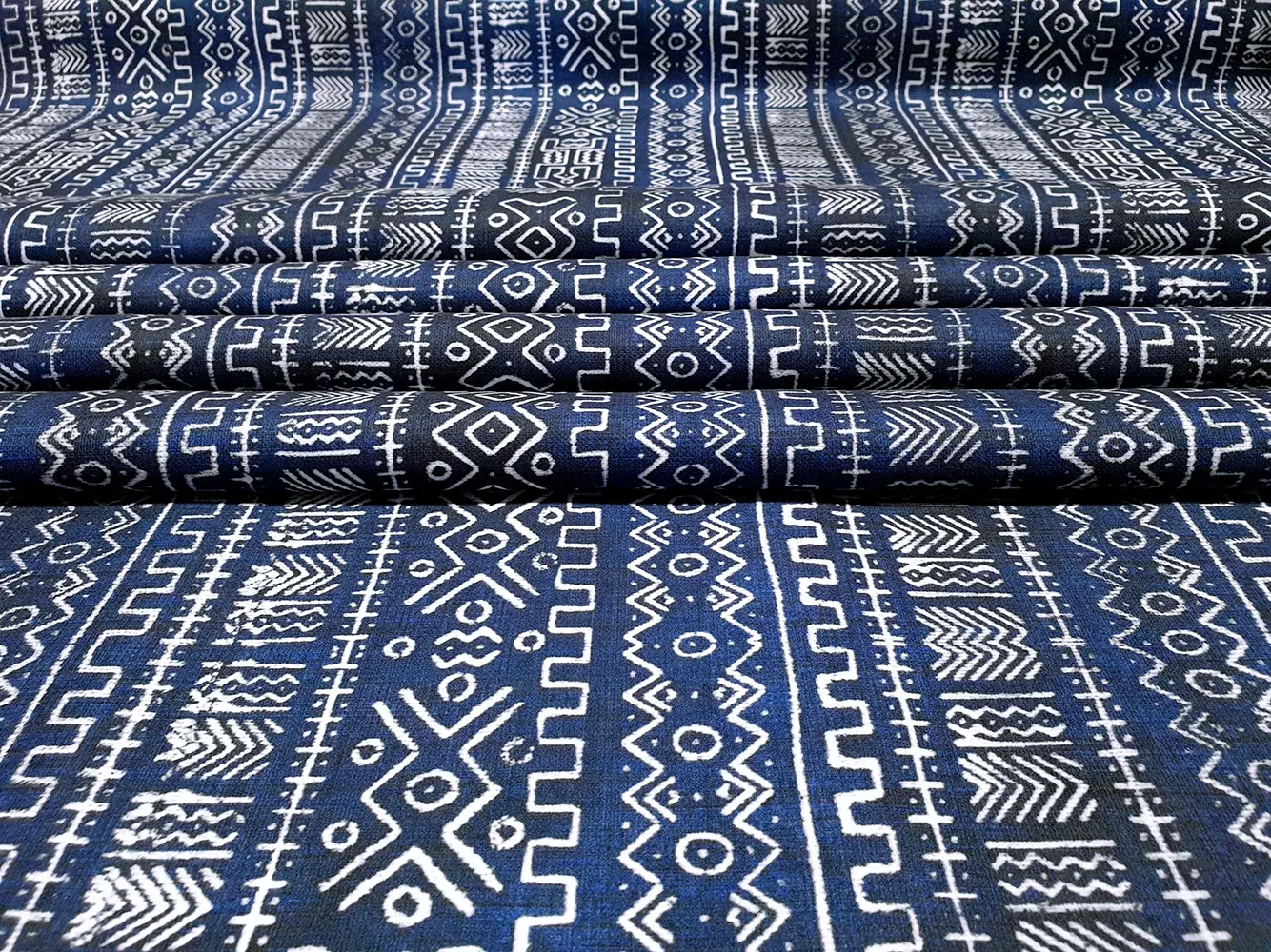 Indigo African Mudcloth Print Fabric