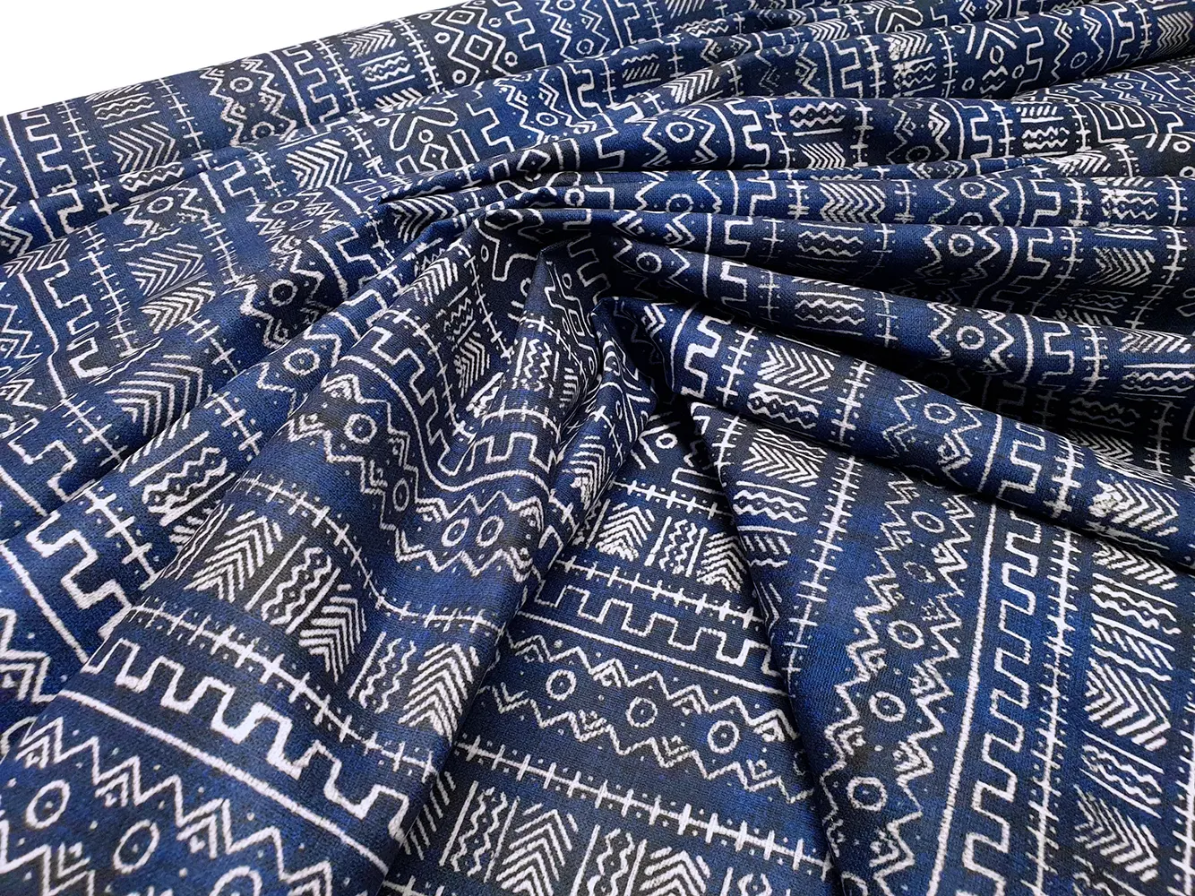 Indigo African Mudcloth Print Fabric