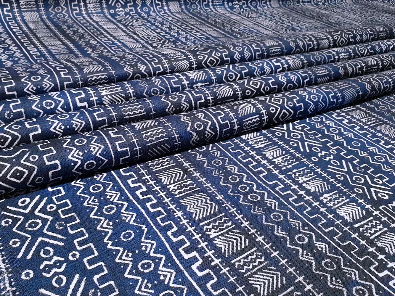 Indigo African Mudcloth Print Fabric