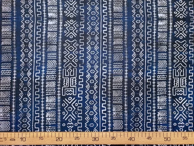 Indigo African Mudcloth Print Fabric