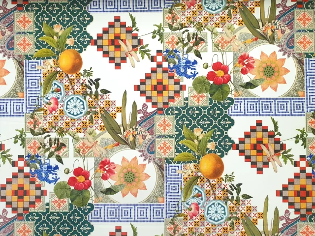 Marrakech Art Print Moroccan Tiles Fabric
