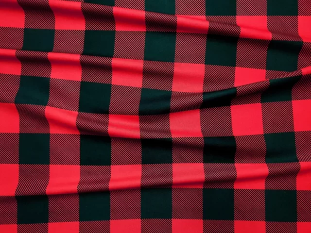Red and Black Large Gingham Fabric