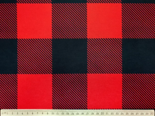 Red and Black Large Gingham Fabric