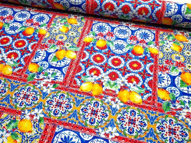 Sicilian Tiles Italian Lemons Fabric