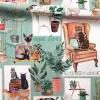 Sitting Home Cats Fabric