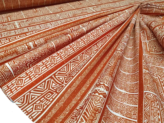 Terracotta Aztec Fabric