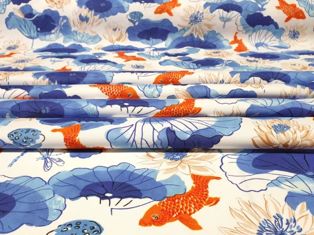 Watercolor Japanese Koi Fish Fabric