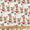 Christmas Santa Claus and Deers Fabric