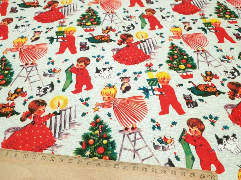 Little Red Christmas Kids Fabric