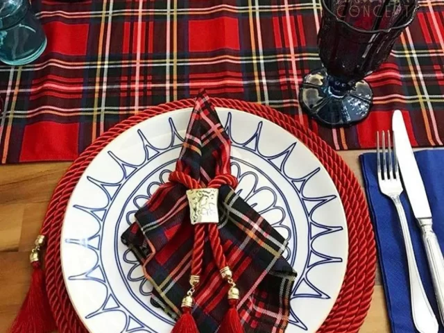 Red Plaid Fabric by the Yard