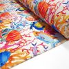 Marine Exotic Fish Starfish and Coral Reef Print Fabric | Chair Upholstery | Home Decor, Curtain, Tablecloth