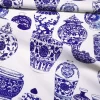 Bleu Blanc Porcelain Vases Fabric