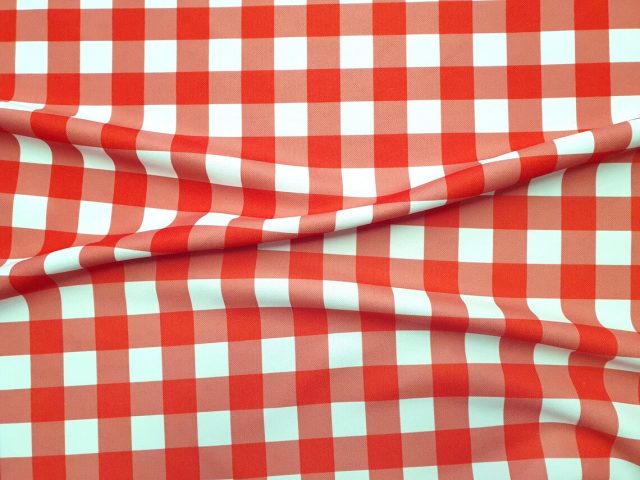 Red and White Gingham Fabric