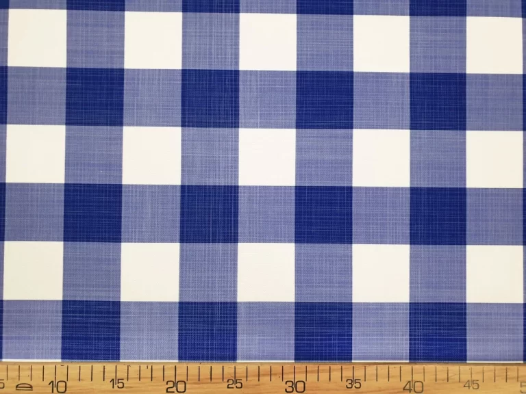 Blue White Gingham Fabric by the Yard