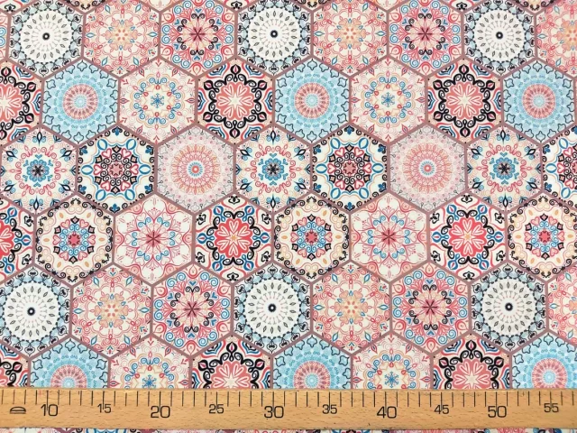 Oriental Hexagonal Moroccan Fabric