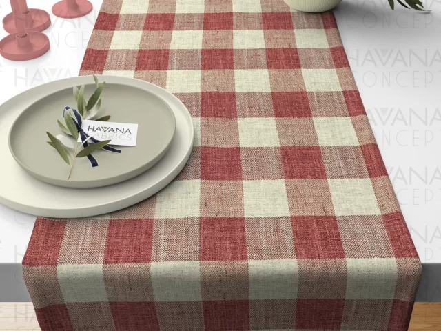 Gingham Check Table Runner