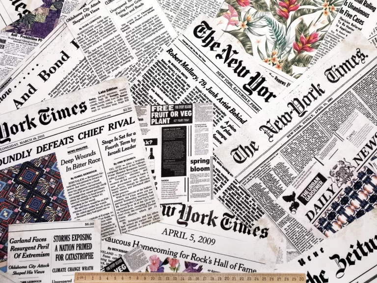 Newspaper Fabric by the Yard