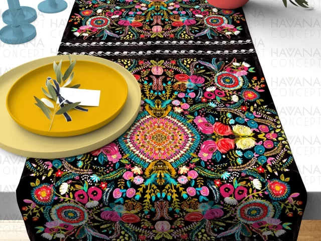 Asian Uzbek Floral Table Runner