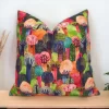 Colorful Watercolor Forest Pillow Cover