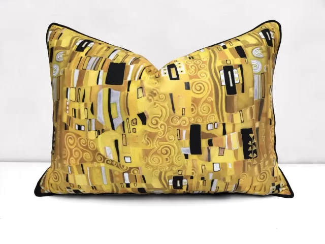 Gustav Klimt the Kiss Piped Pillow Cover