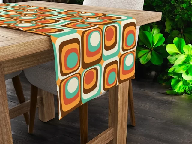 Mid Century Modern Retro Table Runner