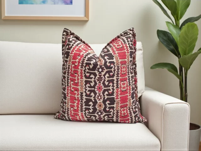 Native American Tribal Ruffled Pillow Cover