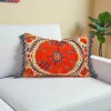 Orange Kilim Print Tassel Pillow Cover